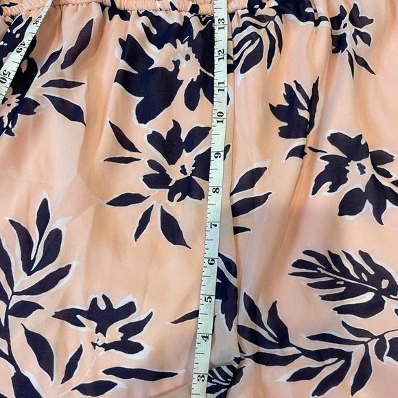 Justfab Women's Floral Cold Shoulder Wrap Romper V Neck Peach Pink Blue Size XL - Picture 8 of 9